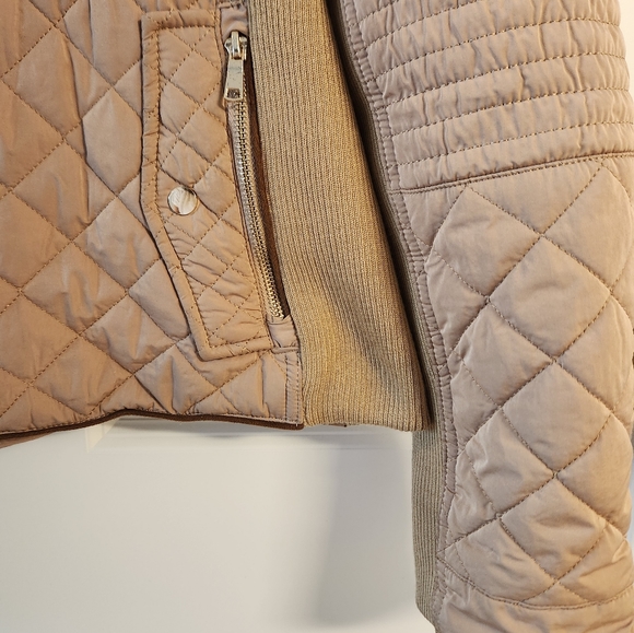 Zara Quilted Coat, Size XL, Beige - Picture 3 of 5